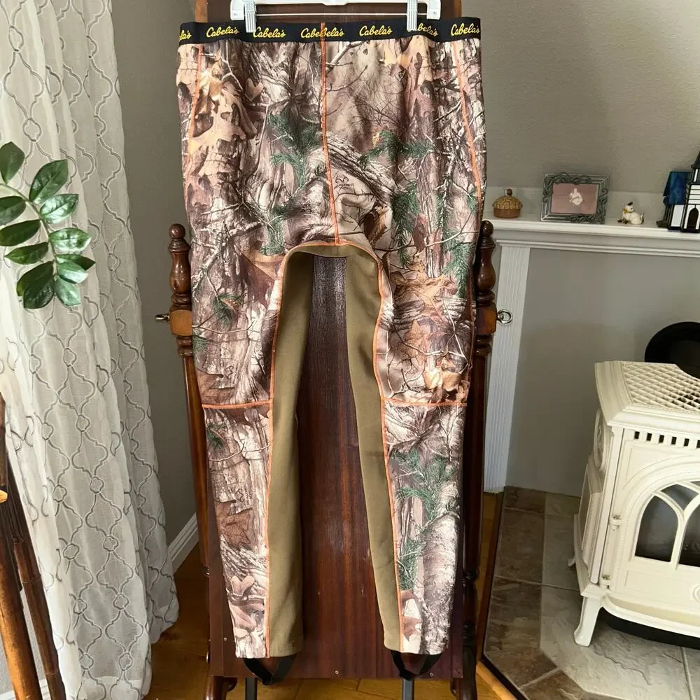 CABELA'S 2XL THERMAL HEAVY WEIGHT BASE LAYER PANTS HUNTING real tree camo